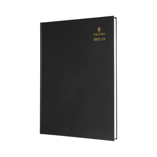 Collins Standard Desk A4 Wochenansicht Mitte des Jahres (Appts) FSC Mix Akademischer 2022–23 Terminplaner – Schwarz (40M.99–2223) – Schüler-Tagebuchplaner mit Tagebuch, Notizen und Stundenplänen, A4 von Collins