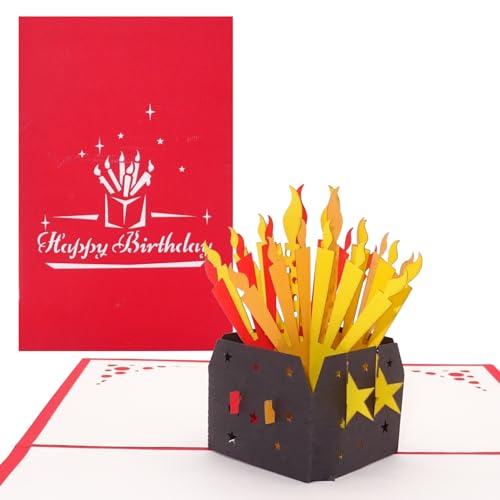 3D Card "Birthday Candles - Happy Birthday" – 3D Greeting & Congratulations Cards as little gift, voucher & packaging - Pop Up Geburtskarte Englisch von Cologne Cards