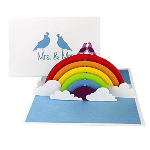 3D Hochzeitskarte „Lesbian Wedding Card - Pop Up Karte MRS. & MRS. als Einladungskarte, Geschenk, Gastgeschenk & Einladung zur lesbischen Hochzeit von Cologne Cards