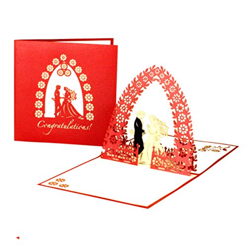 3D Hochzeitskarte „Wedding Card - Congratulations“, Pop Up Hochzeitskarte – English Congratulations Wedding Cards - zur Hochzeit als Geschenk & Geschenkverpackung - auf Englisch von Cologne Cards