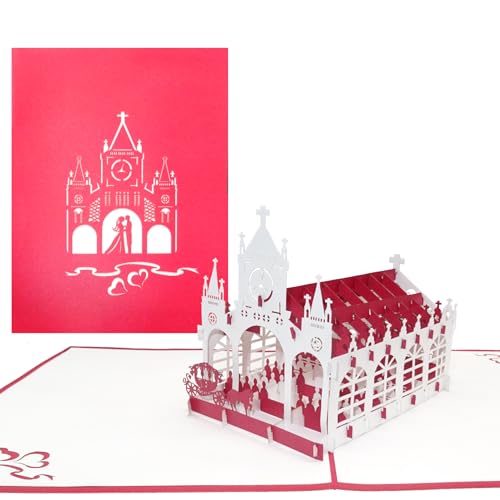 3D Hochzeitskarte Kirchliche Trauung“ Pop Up Karte zur Hochzeit – als Geschenkverpackung, kleines Geschenk, Gutschein und Gastgeschenk von Cologne Cards