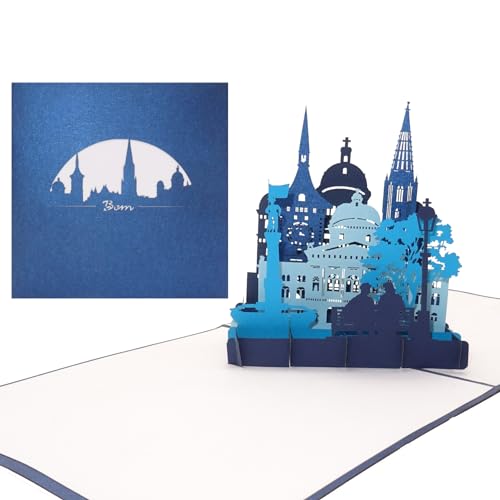 3D Karte „Bern – Panorama mit Berner Münster“, Pop-Up Grußkarte als Souvenir, Reisegutschein, Geschenkgutschein, Karte mit Umschlag, Einladung, Städtetrip von Cologne Cards