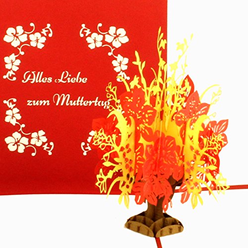 3D Muttertagskarte Alles Liebe zum Muttertag - Pop Up Karte zum Muttertag - Blumengruß aus Papier als Geschenkidee, kleines Geschenk, Gutschein & Geschenkverpackung von Cologne Cards