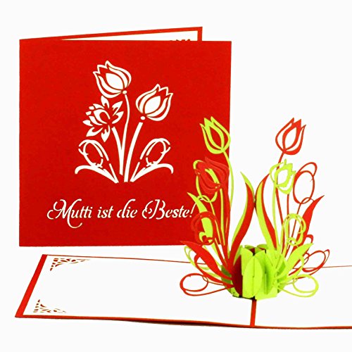 3D Muttertagskarte Mutti ist die Beste - edle Pop-Up Karte für Mama – Muttertagskarten als Gutschein, kleines Geschenk & Geschenkgutschein zum Muttertag von Cologne Cards