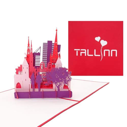 3D Pop Up Karte „Tallinn – Panorama mit Alstadt“ - Grußkarte Weltkulturerbe Estland – Städtekarte als Österreich Souvenir, Geburtstagskarte, Einladung & Gutschein zur Städtereise von Cologne Cards