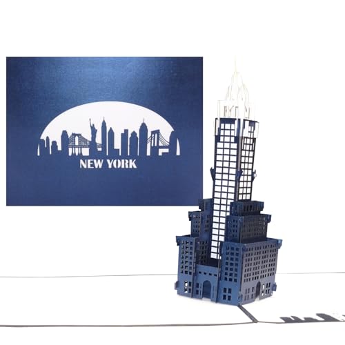 3D Pop Up Karte New York - Skyline & Crysler Building - New York Karte als Souvenir & Reisegutschein USA, Amerika - Einladungskarte und Geschenkverpackung von Cologne Cards