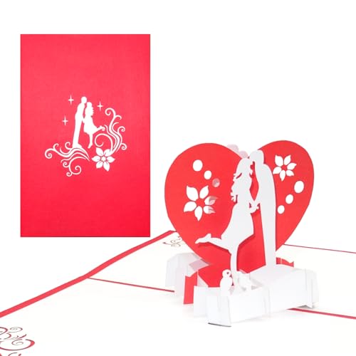 3D Valentinskarte + Hochzeitskarte- Pop-Up zu Hochzeit, Verlobung, Valentinstag von Cologne Cards