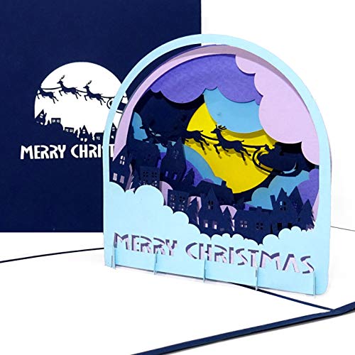 3D Weihnachtskarte „Merry Christmas“ - filigrane Pop Up Karte zu Weihnachten als kleines Geschenk, Geschenkverpackung, Gutschein & Geschenkgutschein von Cologne Cards