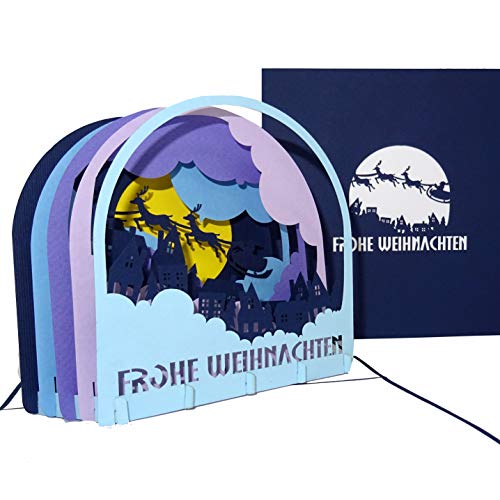 3D Weihnachtskarte „Winter Panorama“ - filigrane Pop Up Karte mit Umschlag - zu Weihnachten als kleines Geschenk, Geschenkverpackung, Gutschein & Geschenkgutschein von Cologne Cards