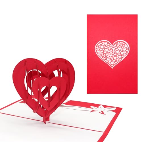 Cologne Cards | 3D Valentinskarte mit Umschlag – Pop Up Karte Valentinstag von Cologne Cards