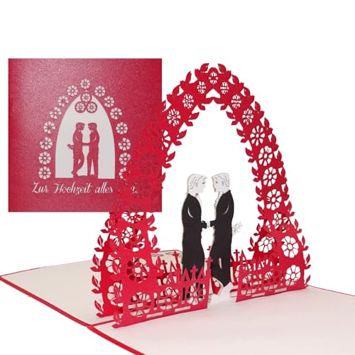 Cologne Cards Hochzeitskarte Gay Wedding - edle 3D Karte Schwule Hochzeit – Glückwunschkarte & kleines Geschenk zur gleichgeschlechtliche schwulen Trauung von Mr. & Mr. von Cologne Cards