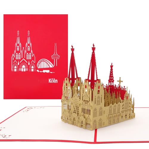 Cologne Cards Kölner Dom - Original 3D Pop Up Karte Pop-Up Karten - Köln Souvenir, Fanartikel, Reisegutschein, Städtetrip Köln, Gutschein & Geschenkgutschein von Cologne Cards