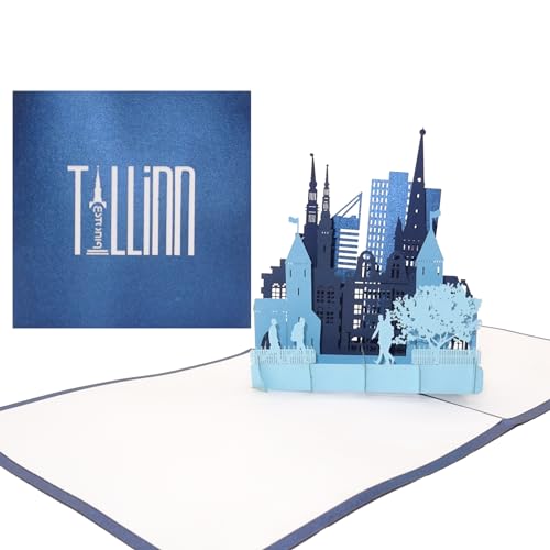 Grußkarte „Tallinn – Weltkulturerbe Estland“ - 3D Pop Up Karte Estonia - Städtekarte als Souvenir, Geschenk, Einladungskarte & Reisegutschein zum City Trip nach Tallinn & Estland Urlaub von Cologne Cards