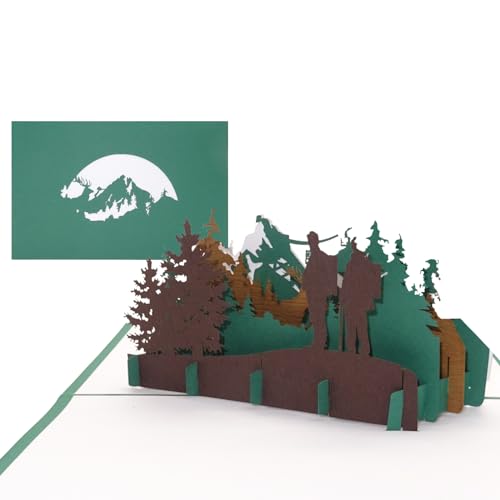 Grußkarte Wandern - 3D Pop Up Karte Wandern und Bergsteigen, Reisegutschein, 3D Geschenkkarte, Geburtstagskarte von Cologne Cards