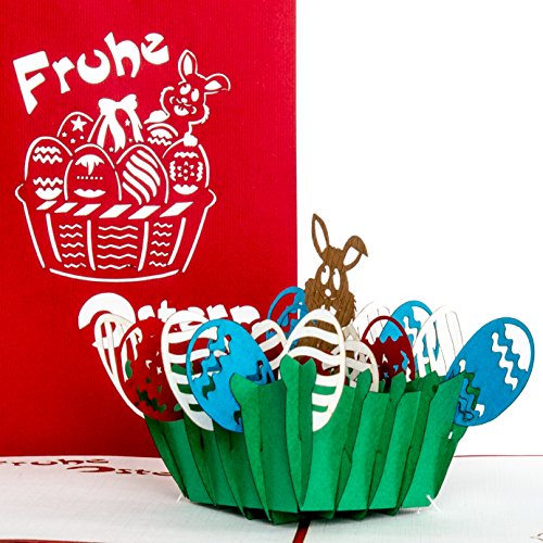 Osterkarte Frohe Ostern Hase im Osternest – 3D Osterkarte mit Umschlag als Grußkarte zu Ostern - Pop-Up Karte Ostergeschenk & Geschenkgutschein von Cologne Cards