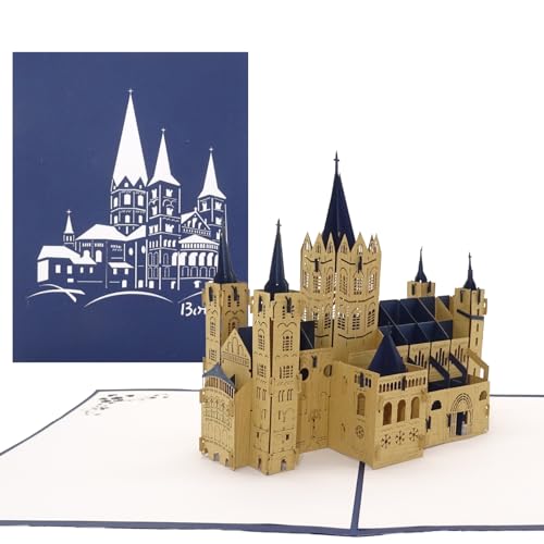 POP UP Karte Bonn - Bonner Münster“ 3D Geburtstagskarte im Großformat, Souvenir, Geschenk, Geschenkidee & Geschenkverpackung für Gutschein von Cologne Cards