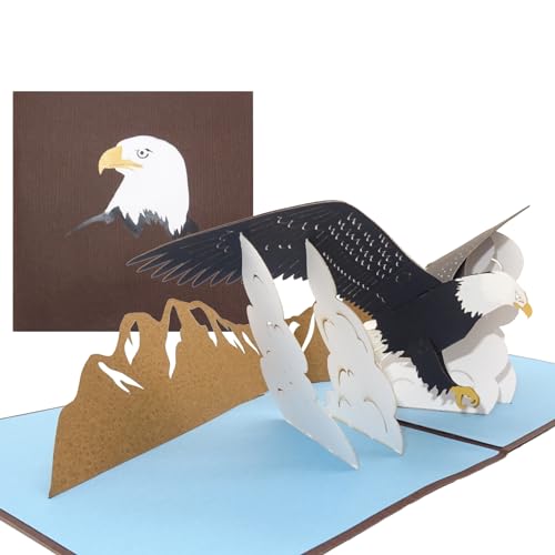 Pop Up Karte „Adler - Eagle's Wings“ - 3D Geburtstagskarte & Einladungskarte mit Umschlag - als Geschenk, Gutschein und Einladung zum Geburtstag, zur USA und Amerika Reise von Cologne Cards