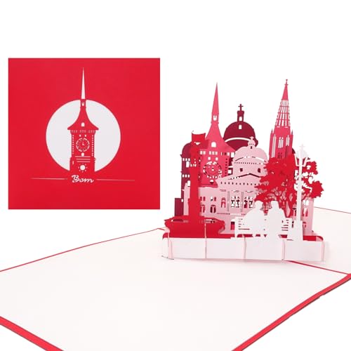 Pop-Up Karte „Bern – Skyline mit Berner Münster“, 3D Grußkarte als Souvenir, Einladung, Postkarte & Gutschein - Karte mit Umschlag von Cologne Cards