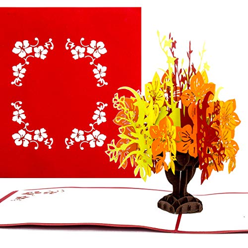 Pop-Up Karte „Blumenstrauß aus Papier 3D Blumenkarte als Geburtstagskarte, Dankeskarte und Genesungskarte – Glückwunschkarte zur Hochzeit, Danksagung und zum Geburtstag - edle Einladungskarten von Cologne Cards