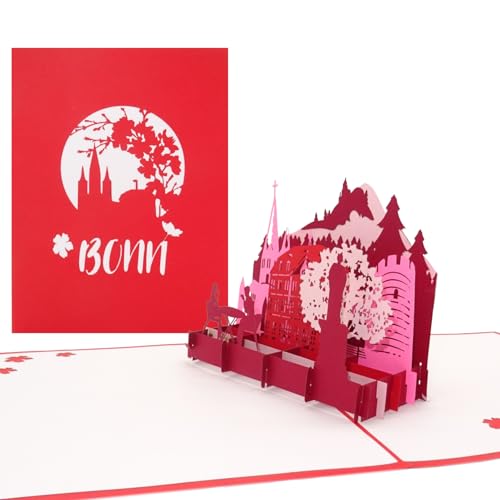 Pop Up Karte „Bonn – Panorama“ Bonner Stadtmotiv als 3D Grußkarte - Einladungskarte, Souvenir, Städtekarte, Glückwunschkarte, Geburtstagskarte. Reisegutschein &Geschenk von Cologne Cards