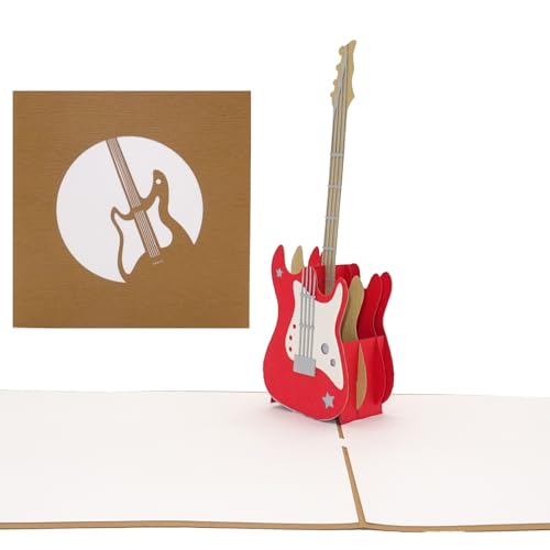 Pop-Up Karte „E Gitarre – Rock´n´Roll“ 3D Glückwunschkarte & Einladungskarte zum Konzert – Geburtstagskarte, Einladung und Geschenkgutschein von Cologne Cards