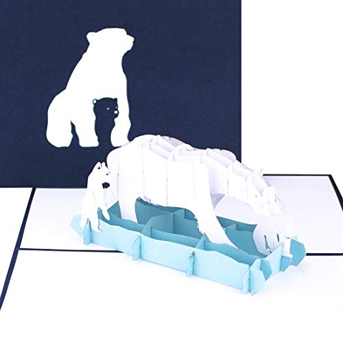 Pop Up Karte „Eisbären – Mother & Children“- Geburtstagskarte, Muttertagskarte & Einladungskarte mit Eisbär & Eisbären Babies - 3D Karte als Geschenk zum Geburtstag & als Einladung in den Zoo von Cologne Cards