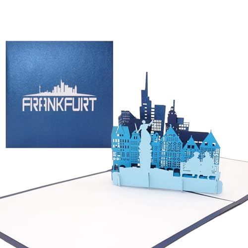 Pop Up Karte „Frankfurt am Main - Skyline mit Altstadt & Dom in 3D“ - Souvenir, Einladungskarte, Geburtstagskarte & Reisegutschein Frankfurt a.M. von Cologne Cards