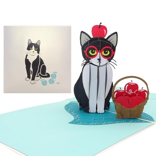 Pop Up Karte „Katze - Tuxedo Cat“ lustige 3D Geburtstagskarte & Einladungskarte mit Umschlag als Gutschein, Geschenkidee und Katzen Deko von Cologne Cards