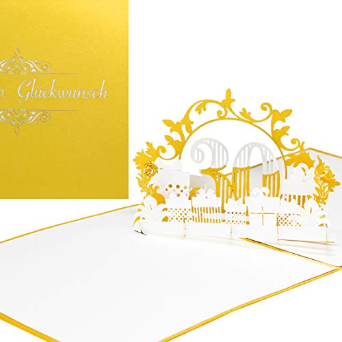 Pop Up Karte 30" in edlem Gold & Weiß - zum 30.Geburtstag & zur Perlenhochzeit - 3D Geburtstagskarte & Glückwunschkarte Jubiläum von Cologne Cards