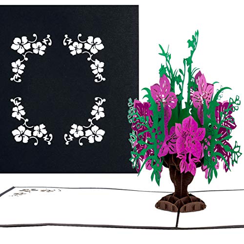 Pop-Up Karte Blumenbouquet – edle 3D Blumenkarte mit Umschlag als Geburtstagskarte, Dankeskarte & Genesungskarte von Cologne Cards
