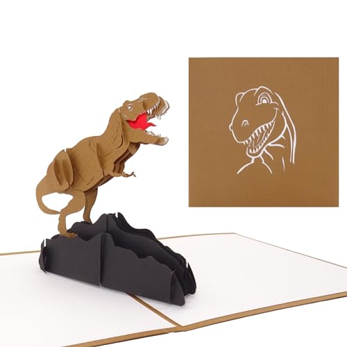 Pop Up Karte Dinosaurier - T-Rex - 3D Dino Geburtstagskarte Tyrannosaurus Rex als Glückwunschkarte, Grußkarte & Einladungskarte für Geburtstag & Kindergeburtstag von Cologne Cards