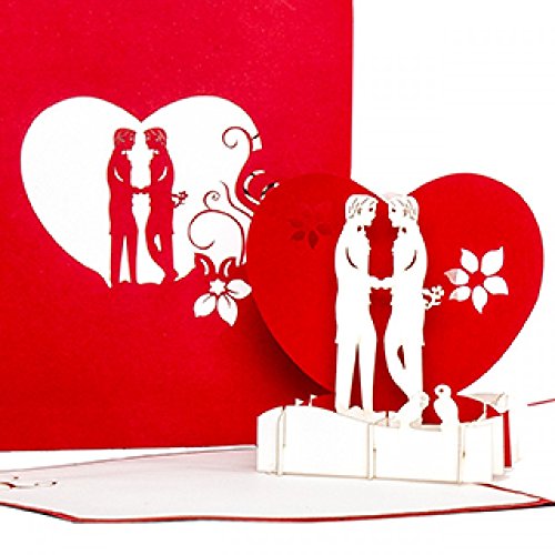 Pop Up Karte Gay Boys in Love - Schwule Liebe – 3D Hochzeitskarte, Valentinskarte & Einladungskarte zur schwulen Hochzeit - Geschenk & Geschenkidee zum Valentinstag von Cologne Cards