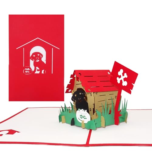 Pop Up Karte Hund & Hundehütte - 3D Geburtstagskarte für alle Hundeliebhaber – als Geschenk, Dekoration, Geschenkidee, Einladungskarten zum Geburtstag, Hunde Deko & Geschenkverpackung von Cologne Cards