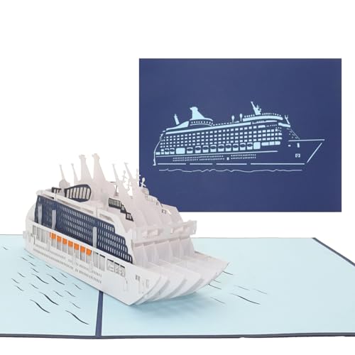 Pop Up Karte Kreuzfahrtschiff – 3D Geburtstagskarte Modell Kreuzfahrt – Reisegutschein, Deko, Einladungskarte, Geschenkverpackung & Gutschein von Cologne Cards