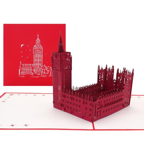 Pop-Up Karte London - Big Ben & Palace of Westminster als UK Souvenir, Postkarte England, Gutschein, 3D Einladungskarte & Geburtstagskarte von Cologne Cards