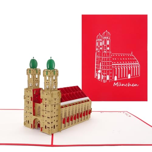 Pop Up Karte München - Frauenkirche - 3D Grußkarte & Glückwunschkarte der Münchener Frauenkirche – als Reisegutschein, Munich Souvenir, Bayernkarte, Geschenk & Geschenkverpackung von Cologne Cards