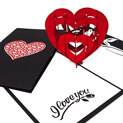 Pop Up Karte Read Heart - I Love you Liebesgruß, Verlobungskarte,Valentinskarte, Geburtstagskarte, Hochzeitskarte, 3D Karte, Valentinstag, Liebe, Verlobung, Hochzeit von Cologne Cards
