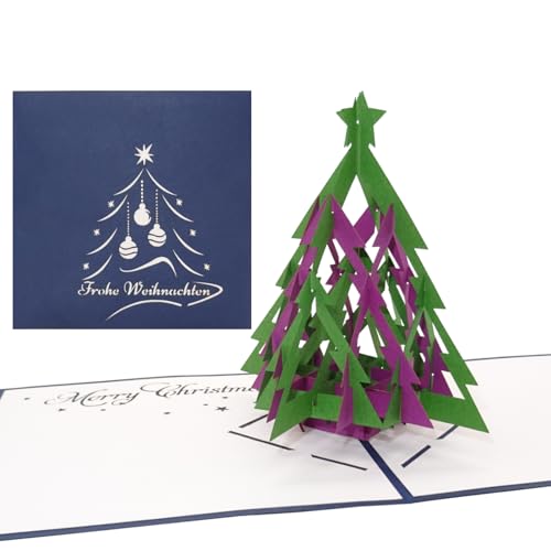 Pop Up Karte - Weihnachtskarte Tannenbaum | Modern Frohe Weihnachten, Weihnachtskarten mit Umschlag, Pop-Up Karten Weihnachtsbaum von Cologne Cards