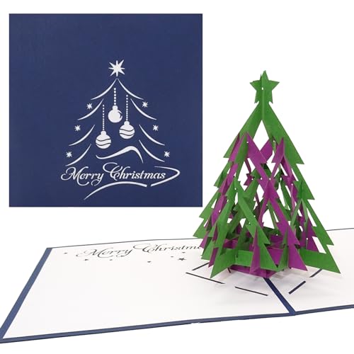 Pop-Up Weihnachtskarte "Tannenbaum | Modern" Merry Christmas, Weihnachtskarte mit Weihnachtsbaum, Pop Up Karte zu Weihnachten, 3D Karte, Christmas Greeting Card von Cologne Cards