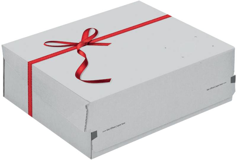 ColomPac Geschenk-Versandkarton, Größe: M, rote Schleife von ColomPac