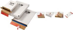 ColomPac Versandkarton Kurierpaket, für Maxibrief, weiß mit doppeltem Selbstklebeverschluss, flache Anlieferung, - 20 Stück (CP 065.52) von ColomPac