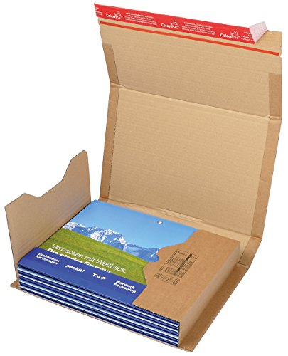 ColomPac CP020.14 Wickelverpackung aus Wellpappe mit Selbstklebeverschluss und Aufreissfaden, braun von Colompac