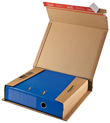 ColomPac CP050.01 Ordnerverpackung aus Wellpappe mit Selbstklebeverschluss und Aufreissfaden, braun von Colompac