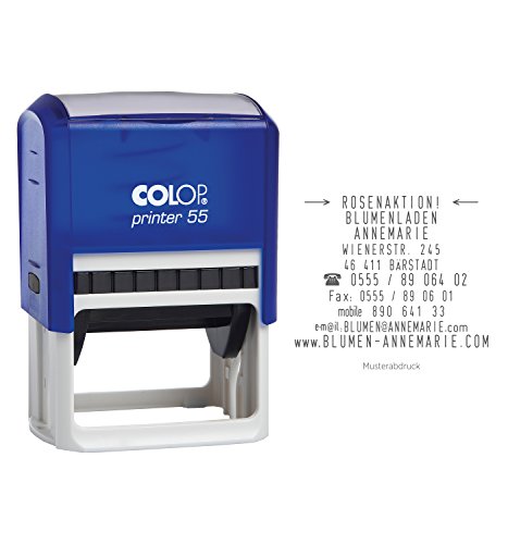 COLOP Printer 55 Set 10 zeilig zum Selbst setzen, inkl. 2 Typeneinreihungen und Pinzette, 22.5 x 14.4 x 6.4 cm von Colop