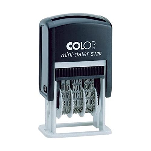 COLOP S120 Mini Dater Stamp - Black Ink | 104834 | 4mm Adjustable Self-inking Date Stamp | Manually Adjustable - Runs for 12 Years von Colop