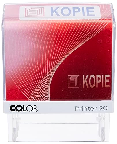 COLOP Textstempel Printer 20 mit Text Kopie und Piktogramm, Abdruck Blau/rot, im Faltkarton von Colop