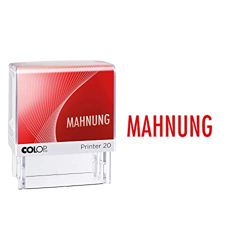 COLOP Printer 20 Text-Stempel MAHNUNG, Abdruck rot, für sofortigen Einsatz von Colop