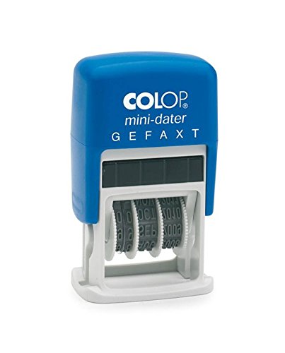 Colop S160L4 Datumstempel und Betriebsferienstempel Datumselbstfärber Gefaxt, Blau Weiß von Colop