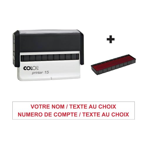 Personalisierbarer Stempel, 2 Zeilen, Colop Printer 15, 69 x 10 mm, für Bestellung und Scheckübergabe, Rot von Colop
