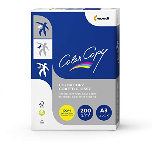 Color Copy coated glossy Laserdruckpapier, ECF, 200 g/m², 250 Blatt Weiß, SRA3 (45x32cm) von Color Copy